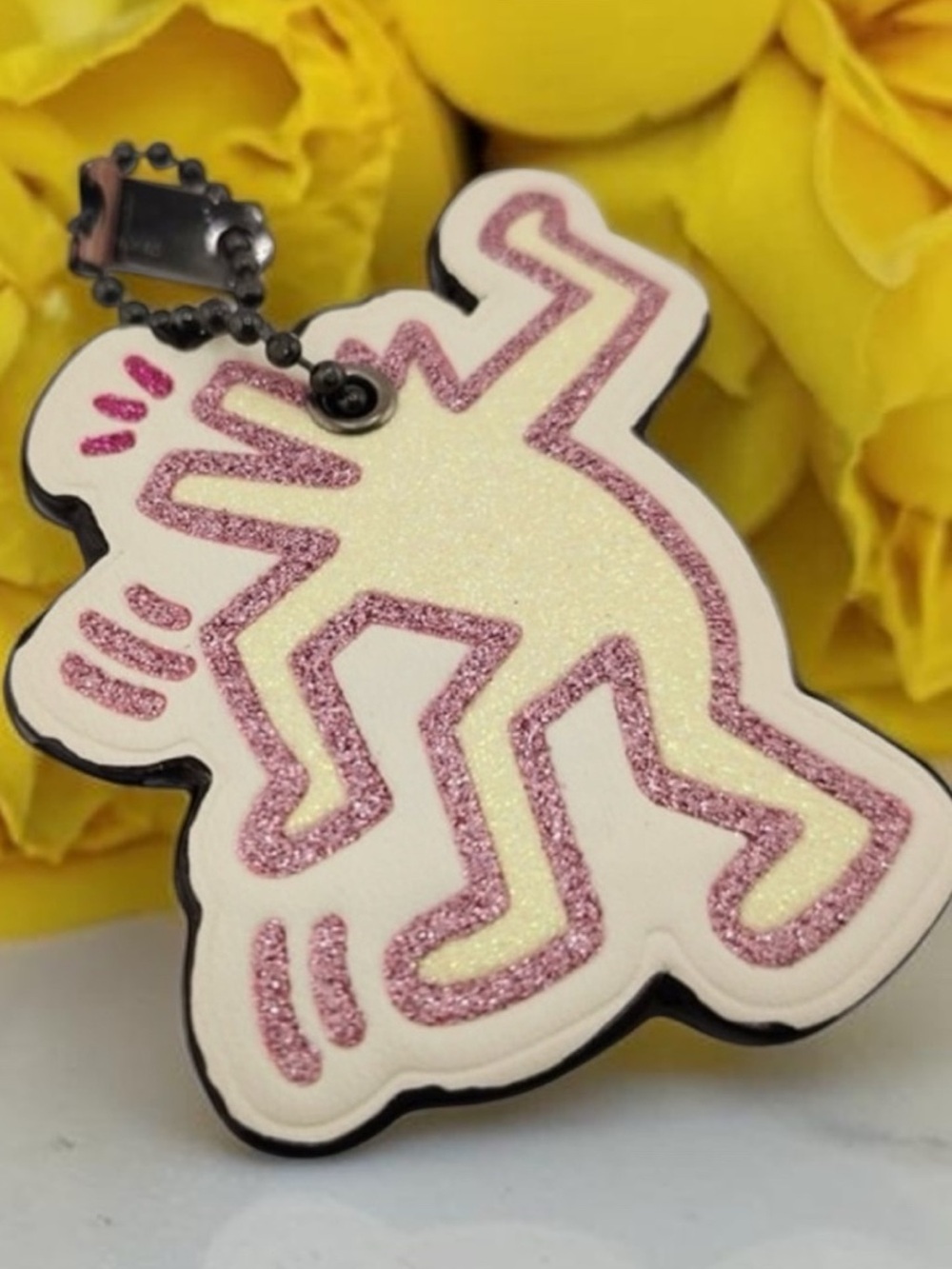COMING SOON COACH X Keith Haring glitter dancing figure bag Charm